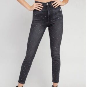 Beautiful Alice+Olivia washed black jeans with crystals